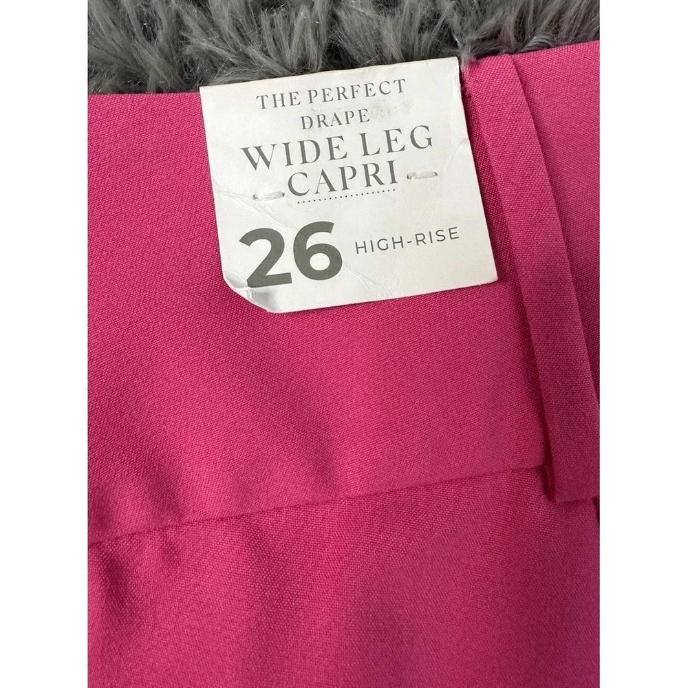 NWT Lane Bryant High-Rise Perfect Drape Wide Leg Capri Pant / Hot Pink / Size 26